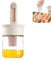 ZYHUI Pink Silicone Oil Brush Bottle with Retractable Handle, Glass Body, 6 Rows of Bristles, BBQ, Grilling, Basting