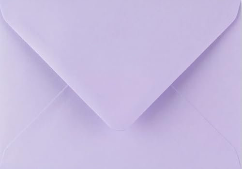 25 Pack C6 Lavender Lilac Envelopes – 114mm x 162mm – Gummed 100gsm – A6 Fit