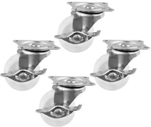 4 Stücke 2 Zoll Universal Riemenbremse Caster Durchmesser 5cm Weiß Pp Flachen Boden Rad Vitrine Roller