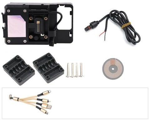 JUNOOS Motorrad Navigation Halterung Handy Drahtlose Ladegerät USB Fit Für B&MW R 1200 GS LC Für Abenteuer R1250GS GS1200 F800GS R1300GS(A Wireless charging)
