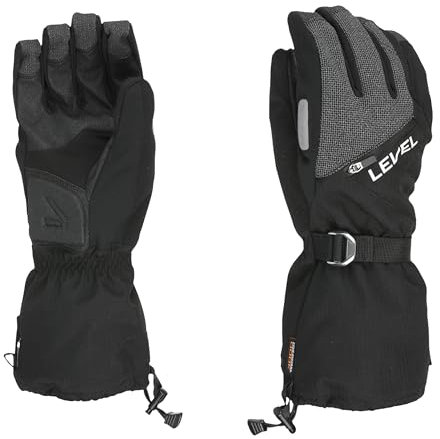 Level Star- Snowboard Handschuhe Herren mit Verstellbarem Riemen und Stulpe, Winterhandschuhe Herren Wasserdicht für Extreme Kälte, Thermohandschuhe für Snowboard, Schneebekleidung für Herren, 1 Paar