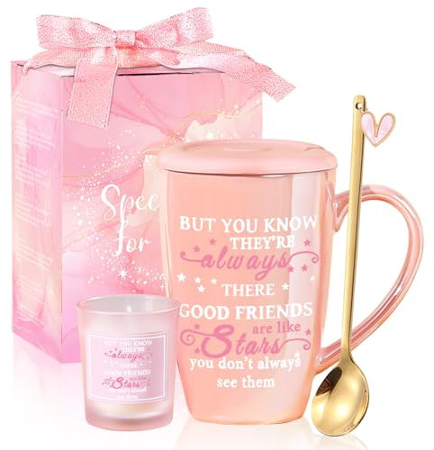 Friendship Gifts for Women Personalised Cute Coffee Mug Best Friend Sister Birthday Gifts for Women Unique Christmas Funny Mugs Presents Tea Cup Pink Stuff Ladies Bestie Xmas Gift for Woman