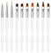 Nail Art Brushes Set, 10pcs Nail Design Painting Brushes, Professional Nail Art Design Brushes, Nail Fine Liner Brushes, White