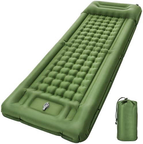NexusNurture Camping Mat, 12CM Thicken Self Inflating Camping Mat with Built-in Pump & Pillow, Ultralight Mattress Sleeping Mat, Waterproof Camping Bed for Backpacking, Hiking, Camping and Beach