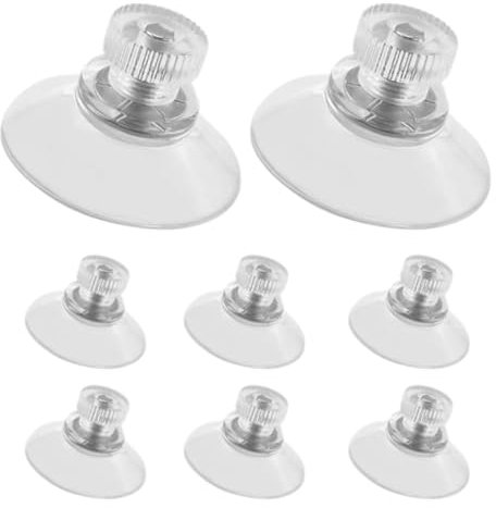 8 Pièces 32mm Ventouses Transparentes avec Filetage, Ventouse a Visser, Extra Fortes PVC Plastique Suspension Rideau Isolant Ventouse pour Camping Car, Fenêtre, Salle de Bain, Van,ventouse