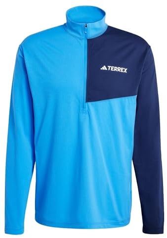 adidas Men's Terrex Multi Climacool Half Zip Long Sleeve, ray Blue, XXL