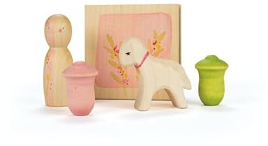 Ostheimer und Grapat - 80135 - Hello Spring, Set mit Lamm(80140) und 5 Grapat Artikeln, in Geschenkverpackung, Holz, Handarbeit