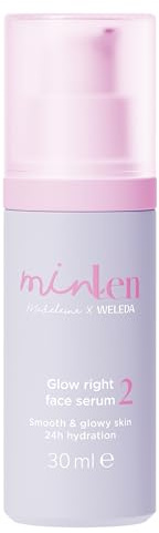 minLen Glow Right Face Serum Kinder Gesichtspflege Serum 30ml vegan | Naturkosmetik Kids & Tweens Feuchtigkeitspflege Gesichtsserum mit Sesamöl & Leinöl für strahlenden Glow & 24h Feuchtigkeit