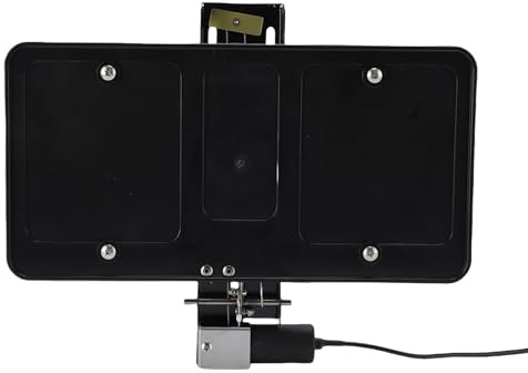 Annadue Elektrischer Nummernschildrahmen, Einziehbare Nummernschildhalterhalterung aus Metall mit Fernbedienung, für US Kennzeichen, Schwarz