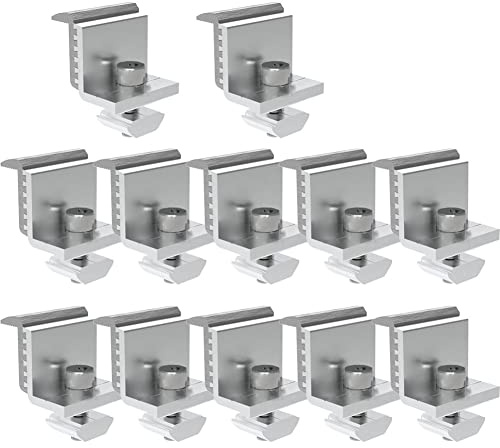 Whychstore Support de fixation pour panneau solaire - Support de fixation de toit réglable en alliage d'aluminium pour modules de 30 à 50 mm - Argenté
