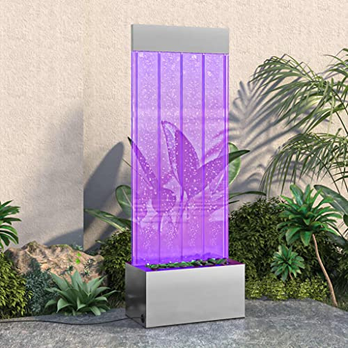 Cervaline Colonne à Bulles avec LED RVB INOX et Acrylique 110 cm,Maison & Jardin,Décorations,Fontaines & bassins,Fontaines & Cascades,11.6 kg-151400