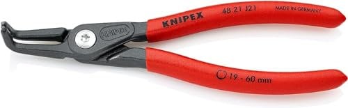 KNIPEX Pince de précision pour Circlips DIN 5256 D - Alésage: 19-60mm - Pointes: 1,8mm; Coudées à 90° -Longueur : 165 mm - Très Résistante en Usage Continu SC - 48 21 J21 SB