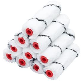ProDec Advance Lot de 10 mini-rouleaux microfibre 100 mm poils moyens pour finition lisse avec émulsions et lasures sur murs intérieurs, plafonds et bois