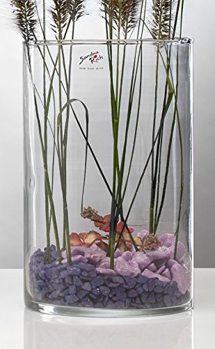 Sandra Rich, vaso in vetro Cyli cilindrico trasparente 30 cm Ø 19 cm taglio a caldo