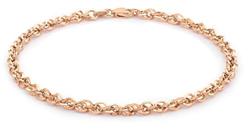 CARISSIMA Unisex Hollow 3.1mm Diamantschliff Prinz von Wales Armband Rotgold 19 cm/7.5 zoll 5.29.4322