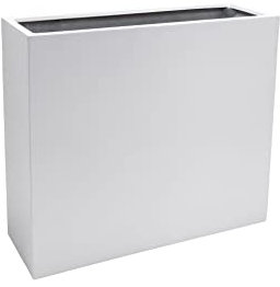 VIVANNO Pflanzkübel Raumteiler Sichtschutz Fiberglas ELEMENTO Weiß matt - 88x30x75