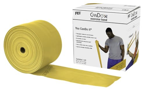 CanDo Trainingsband / Gymnastikband, Länge 45 m, Übungsband - gold (ultra schwer)