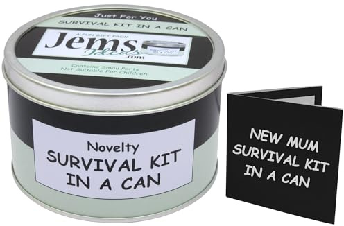 Mummy To Be Survival Kit in a Can – Funny New Mum Gift – Novelty Gift Set for Expecting Mothers – Unique Keepsake Present for Pregnancy or Baby Shower – Packed with Fun (Black/Mint)