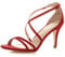 Ajvani Womens Ladies mid Heel peep Toe Buckle Ankle Strap Party Strappy Sandal Size, 4 UK, Red Suede
