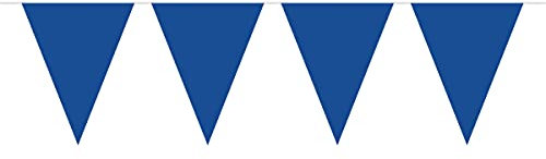 Folat 60140 - Wimpelkette XL - ca. 10 m lang - 15 Wimpel zu je 43 x 29 cm - blau