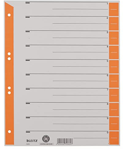 Leitz 1652-00-45 Trennblätter 230g/qm Inh.100, orange