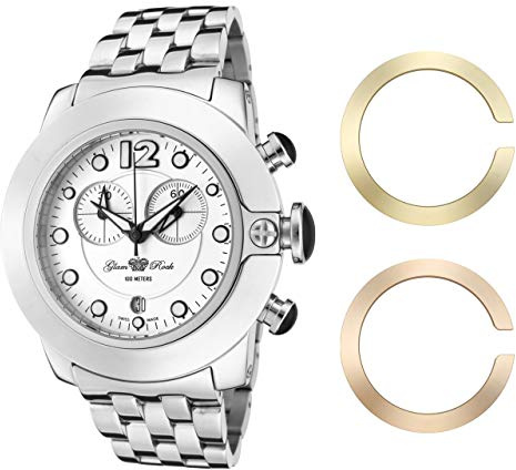 Glam Rock Women’s GR32154 SoBe Chronograph White Dial Stainless Steel Watch