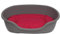 adena Hundekorb 81 x 54 cm Taupe + Kissen Tupfen rot