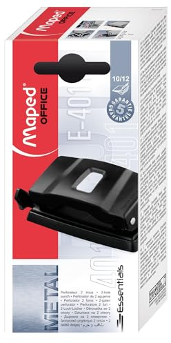 Maped M401111 - Locher Essential aus Metall bis 12 Blatt, schwarz