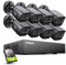 SANNCE 10 Channels CCTV Security Camera System 1080P, 8-CH Recording Playback & 2-CH 5MP IP Cam Digital Video Recorder with 2TB HDD, 8x Outdoor Surveillance Cameras