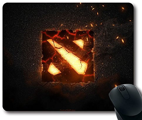 Mauspad mit War Cracks Logo Dota 2, rutschfestes Neopren-Gummi, Standardgröße 220 mm x 180 mm x 3 mm