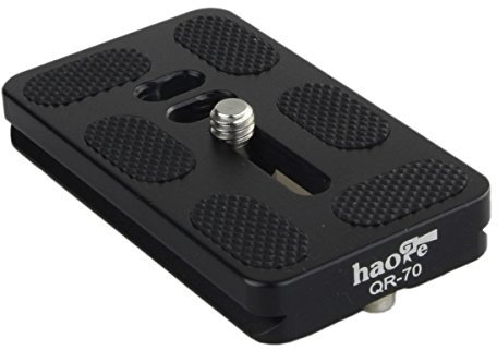 Haoge 70mm QR Quick Release Plate Dual Dovetail and D-Ring Screw Fits Arca-Swiss Standard for Tripod Ball Head