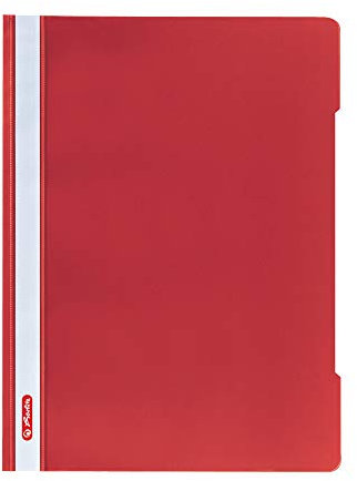 Herlitz Schnellhefter A4 - Quality, Polypropylen-Folie, Glasklar mit Beschriftungsstreifen, rot 1 Stück