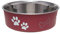 Loving Pets Stainless Steel Bella Dog Bowl Non-Slip Dishwasher Safe & Bacteria Resistant Metallic Pet Dish - Merlot - Medium (796 ml)