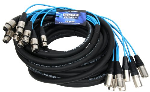 Elite Core PEX850 | 8 Channel Fan to Fan XLR Extension Snake | 50' ft