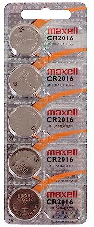 Maxell Tanco Impex - 5 Batterie al litio Cr2016, per telecomandi per auto, 3 V