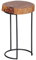 FineBuy Beistelltisch Massiv-Holz Wohnzimmer-Tisch Metallbeine Landhaus-Stil Baumstamm-Form Echt-Holz Farbe wählbar