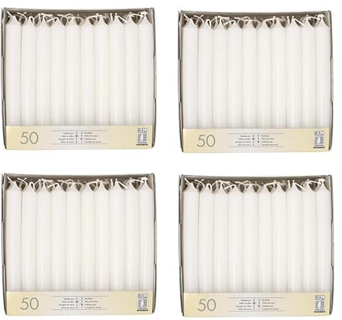 Papstar 13800 Rund Weiß 50Stück (S) – Kerze (196 mm, 2,1 cm, 54,8 G, 50 Stück (S))