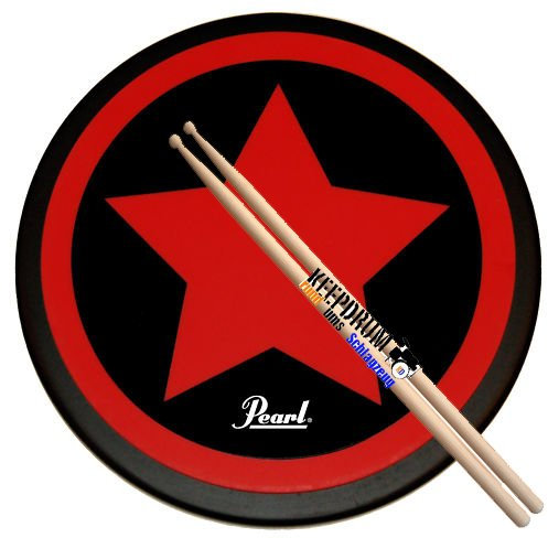 Pearl PDR-08SP Practice Drum Pad Übungspad 8 + Keepdrum Drumsticks