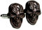 magdalena r. Totenkopf Manschettenknöpfe braunschwarz Ornamentik Stil + roter Exklusivbox