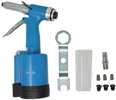 Dapetz ® Air Hydraulic Pneumatic Pop Riveter Rivet Gun Air Riveter Tool Labor Saving Rivet Riveting Nut Nail Insert Hand Tool Set, 3/16-inch 5/32-inch 1/8-inch 3/32-inch Nosepieces
