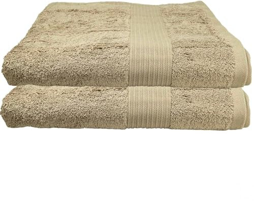 Julie Julsen 2er Pack Duschtuch 23 Farben erhältlich weich und saugstark 500gsm Öko Tex Sand 70 x 140 cm