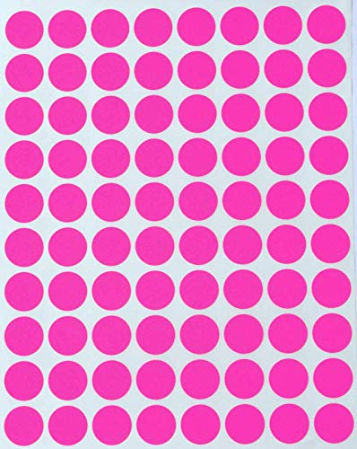 Farbcodierung Etiketten Neon Pink 13mm runde Aufkleber – 1,3 cm Klebepunkte 1200 Stück von Royal Green