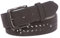 Damen Gürtel aus Wildleder, perforiert, Nieten, 38 mm - Grau - 97 cm