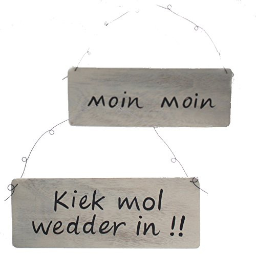 Dio Holzschild Moin Moin/Kiek MOL Wedder in !! 15 cm lang