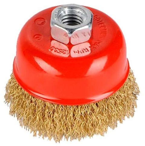 KREATOR KRT150202 - Cepillo metálico copa latón m14-ø75
