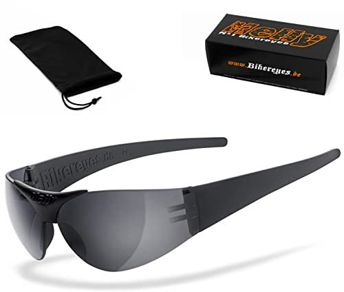 HELLY® - No.1 Bikereyes® | Bikerbrille, Motorradbrille, Motorrad Sonnenbrille | TESTSIEGER*: beschlagfrei, winddicht, bruchsicher | TOP Tragegefühl (smoke [moab 4])
