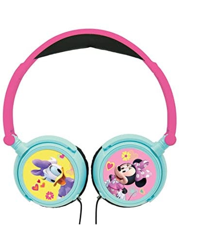 Lexibook, Disney Minnie, Casque Audio Stéréo, Puissance Sonore Limitée, Pliable et Ajustable, Rose/Vert, HP010MN
