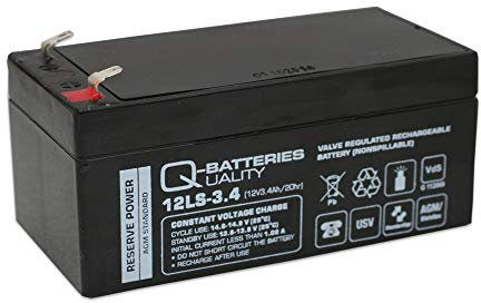 Q-Batteries 12LS-3.4 AGM Batterie 12V 3,4Ah wartungsfrei