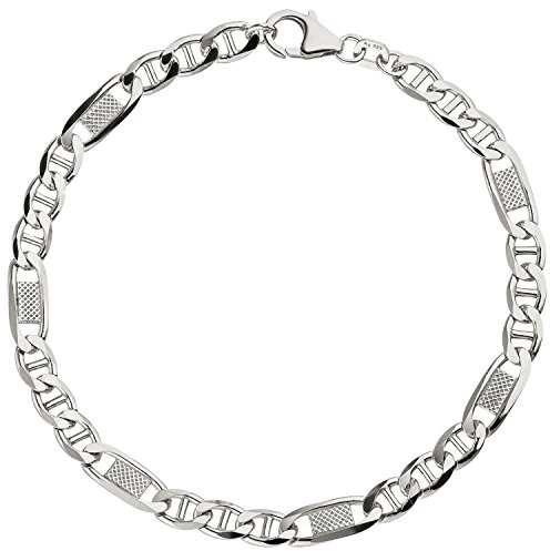 Jobo Herren Damen Steg-Panzer-Armband aus 925 Sterling Silber 5,2 mm