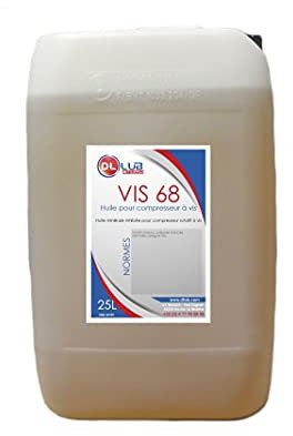 DLLUB - Huile minérale pour compresseur d'air à vis 68-25 litres